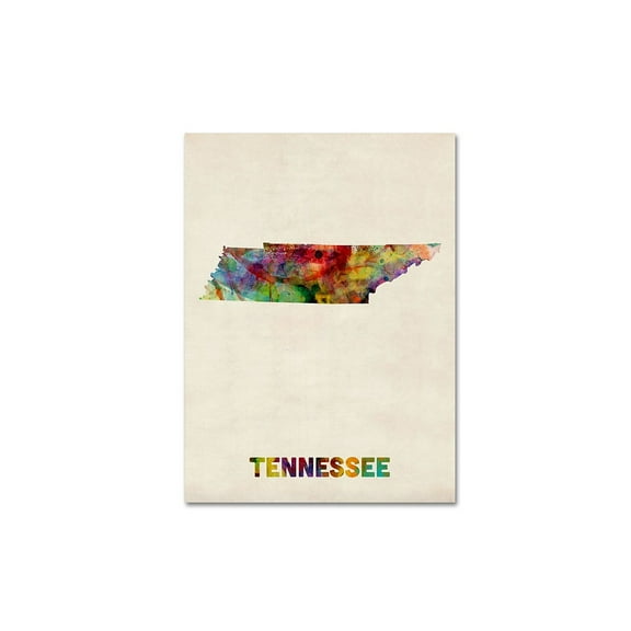 Trademark Fine Art "Tennessee Map" Canvas Wall Art by Michael Tompsett