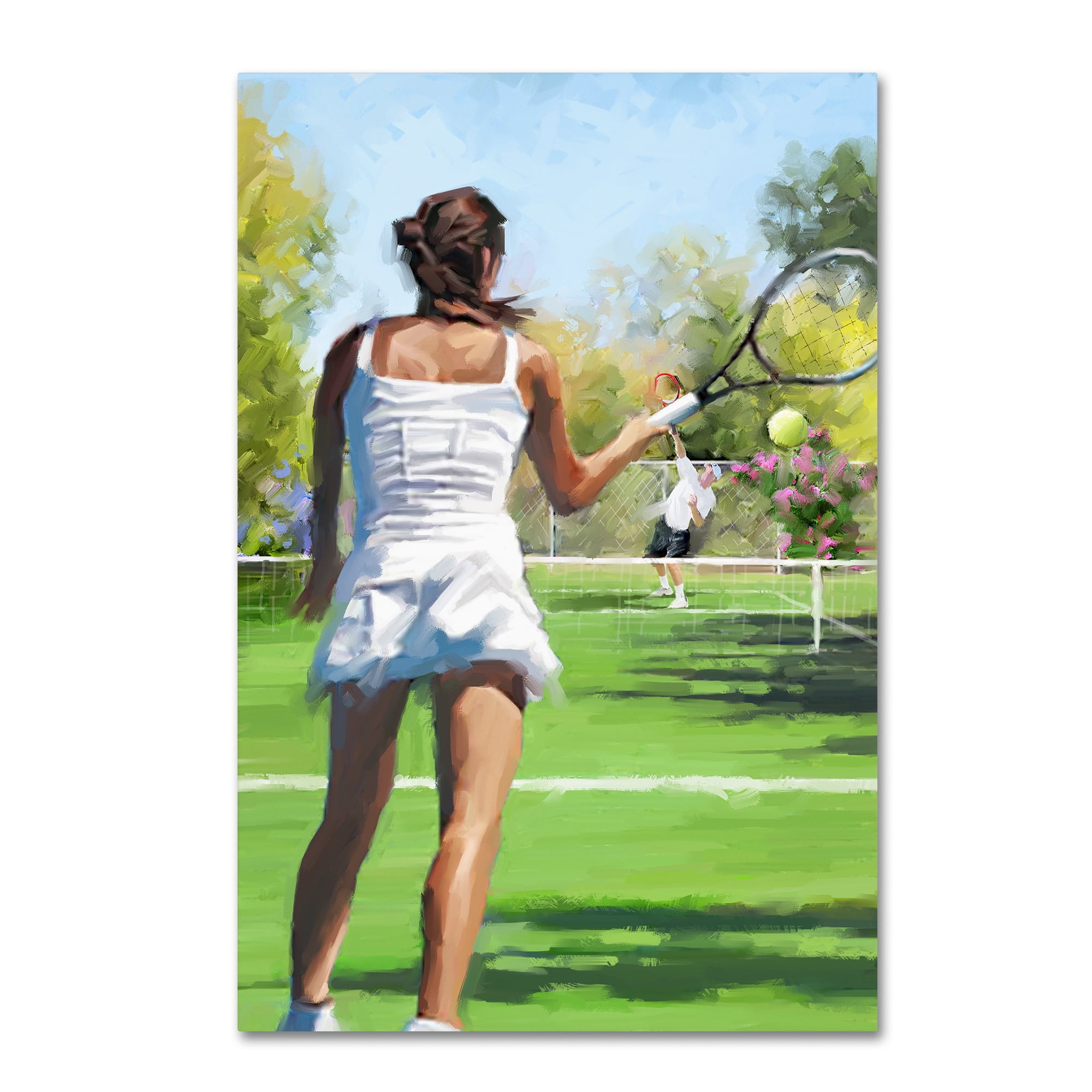 Modern Tennis Players Gallery-Wrapped Canvas Art, 12x19 Inches