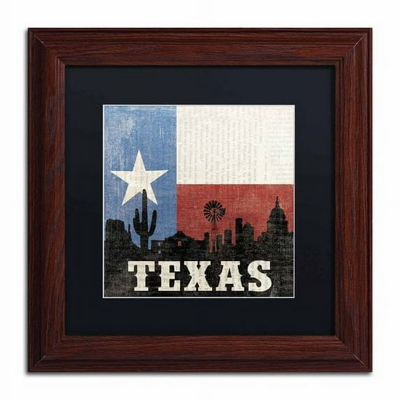 Trademark Fine Art "Texas" Canvas Art by Moira Hershey, Black Matte, Wood Frame