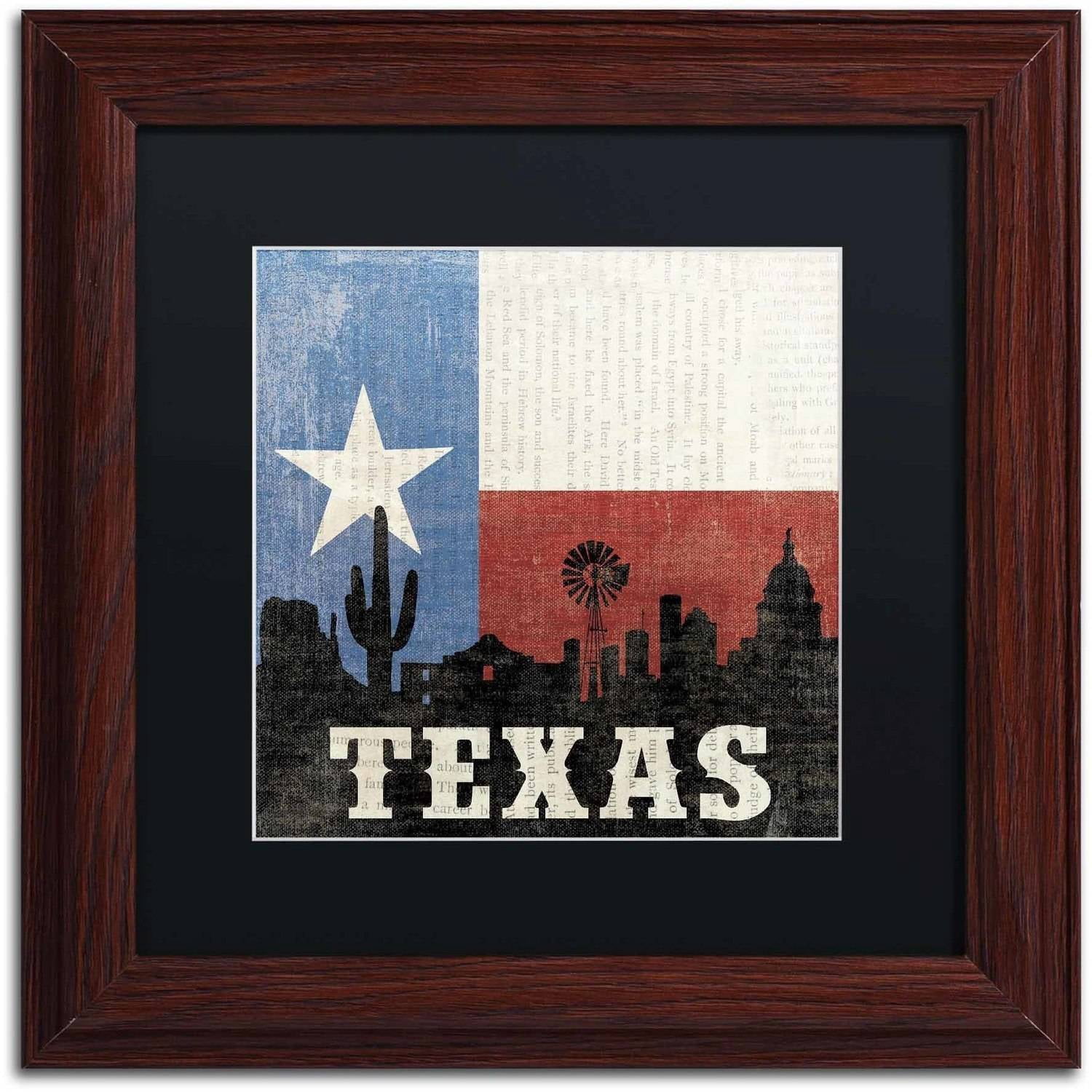 Trademark Fine Art "Texas" Canvas Art by Moira Hershey, Black Matte, Wood Frame