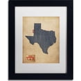 thumbnail image 1 of Trademark Fine Art "Texas Map Denim Jeans Style" Canvas Art by Michael Tompsett, White Matte, Black Frame, 1 of 3