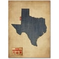 thumbnail image 1 of Trademark Fine Art "Texas Map Denim Jeans Style" Canvas Art by Michael Tompsett, 1 of 1
