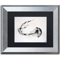 Trademark Fine Art 'That's No Moon' Canvas Art by Marc Allante, Black Matte, Silver Frame