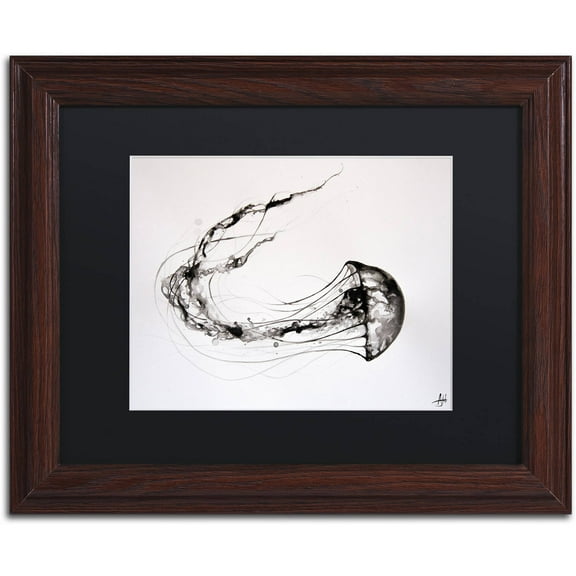 Trademark Fine Art 'That's No Moon' Canvas Art by Marc Allante, Black Matte, Wood Frame