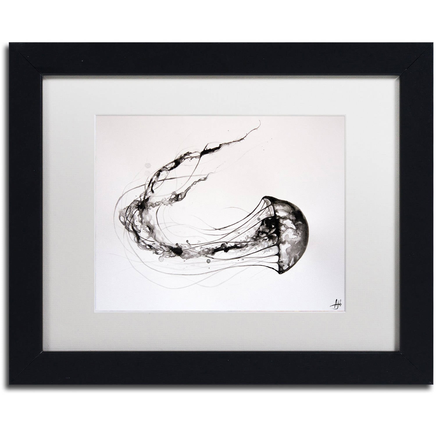 Trademark Fine Art 'That's No Moon' Canvas Art by Marc Allante, White Matte, Black Frame