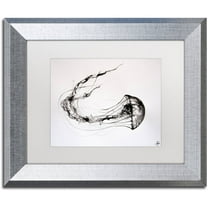 Trademark Fine Art 'That's No Moon' Canvas Art by Marc Allante, White Matte, Silver Frame