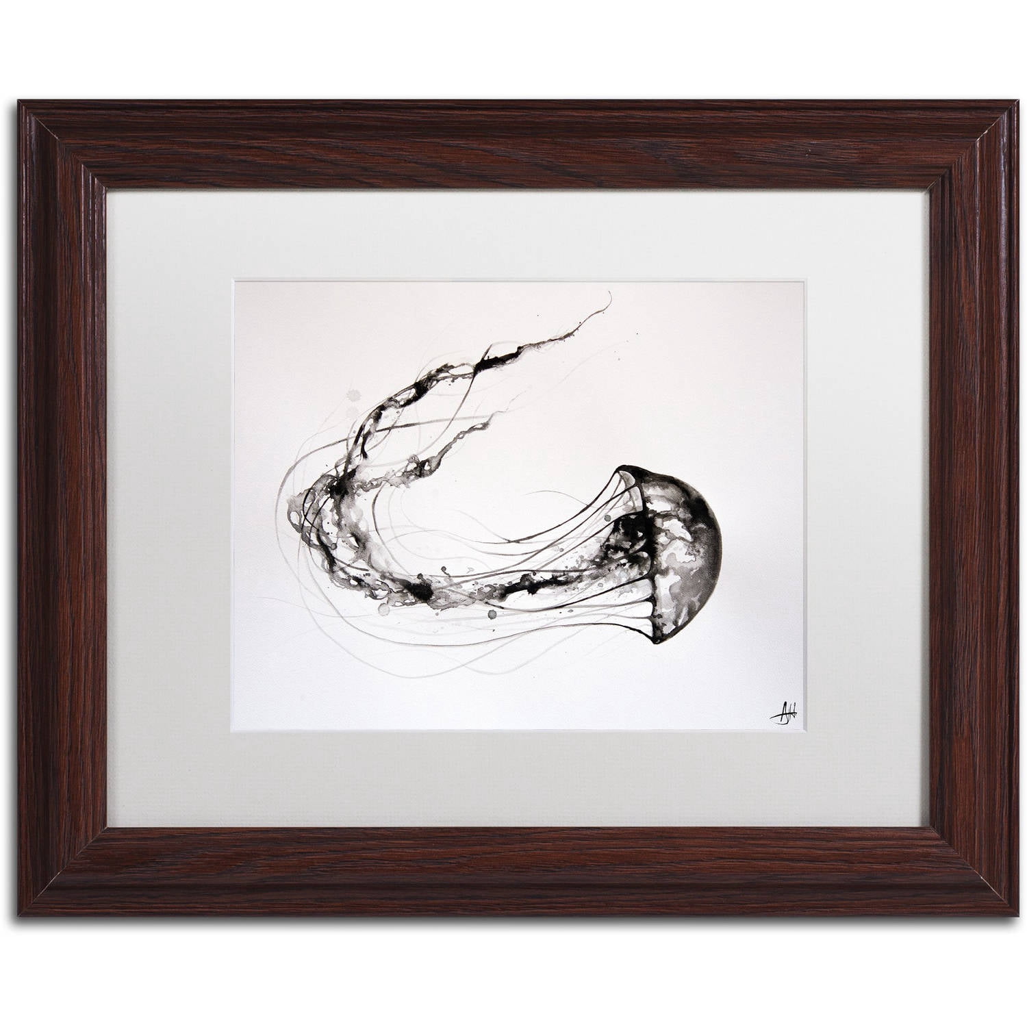 Trademark Fine Art 'That's No Moon' Canvas Art by Marc Allante, White Matte, Wood Frame