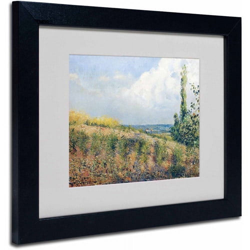 Medium Black Framed Landscape Canvas Art with Antique White Mat