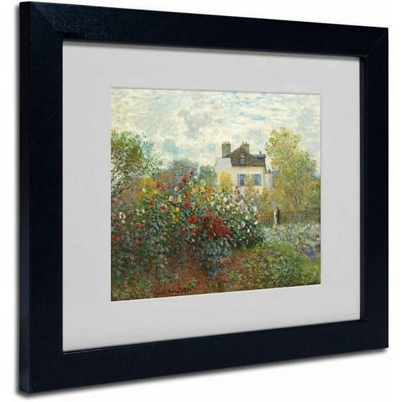 Trademark Fine Art "The Artist's Garden" Canvas Art by Claude Monet, Black Frame