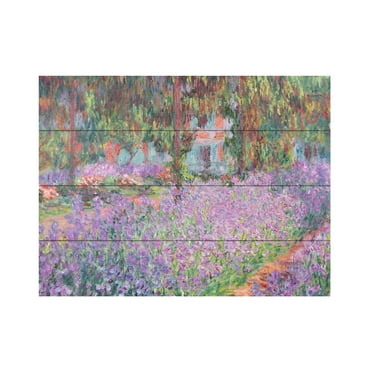 Trademark Fine Art 'The Artists Garden at Giverny' Wooden Wall Art Art by Claude Monet