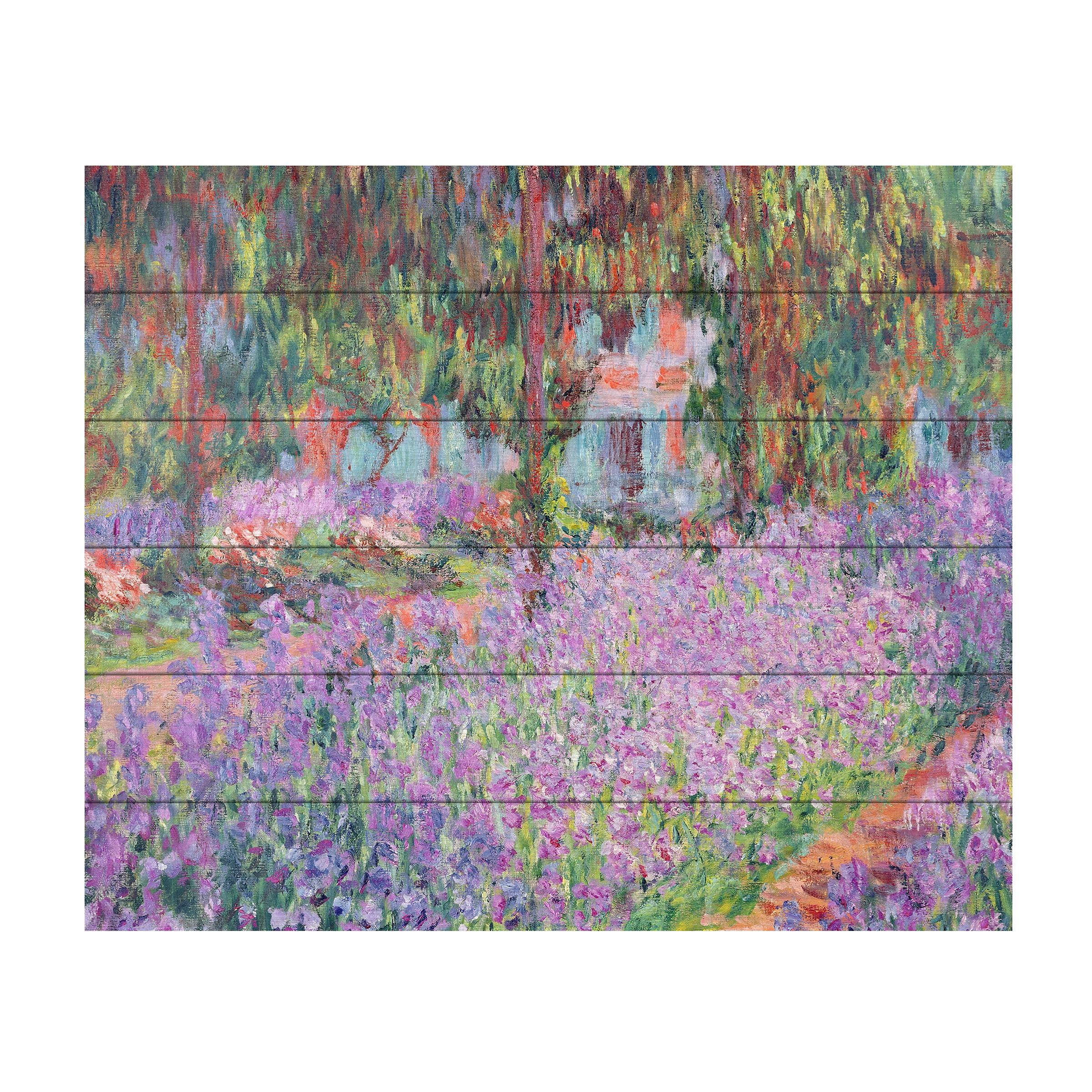 Claude Monet 'The Artists Garden at Giverny' Wood Slat Art