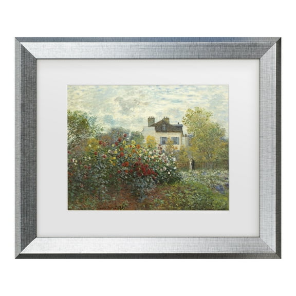 Trademark Fine Art 'The Artists Garden in Argenteuil' Matted Framed Art by Claude Monet