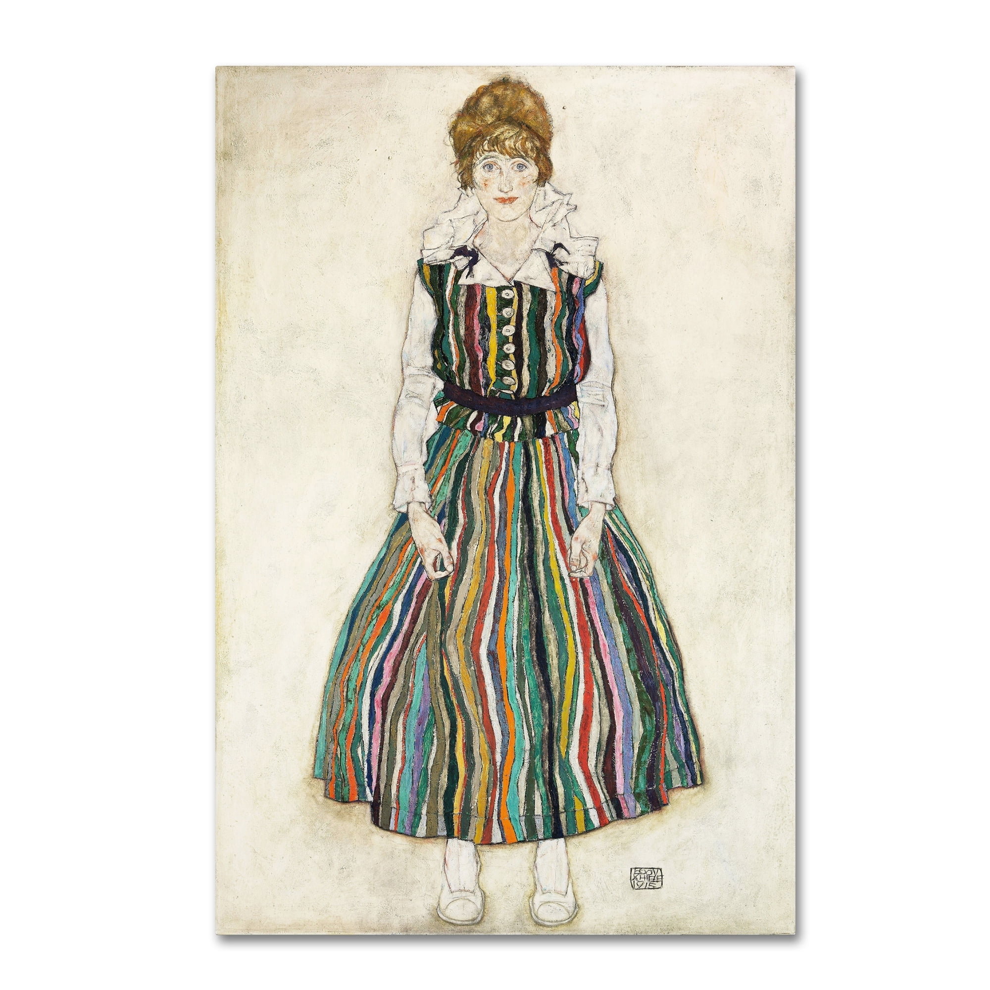 Egon Schiele 'The Artist's Wife' Colorful Canvas Art