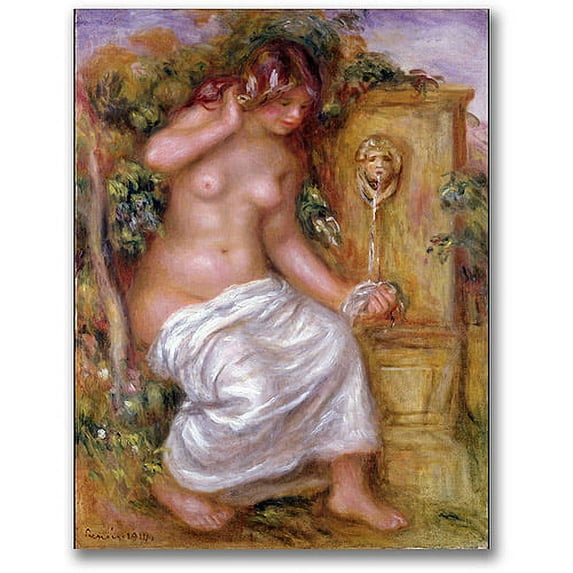 Trademark Fine Art "The Bather at the Fountain" Canvas Wall Art by Pierre Renoir
