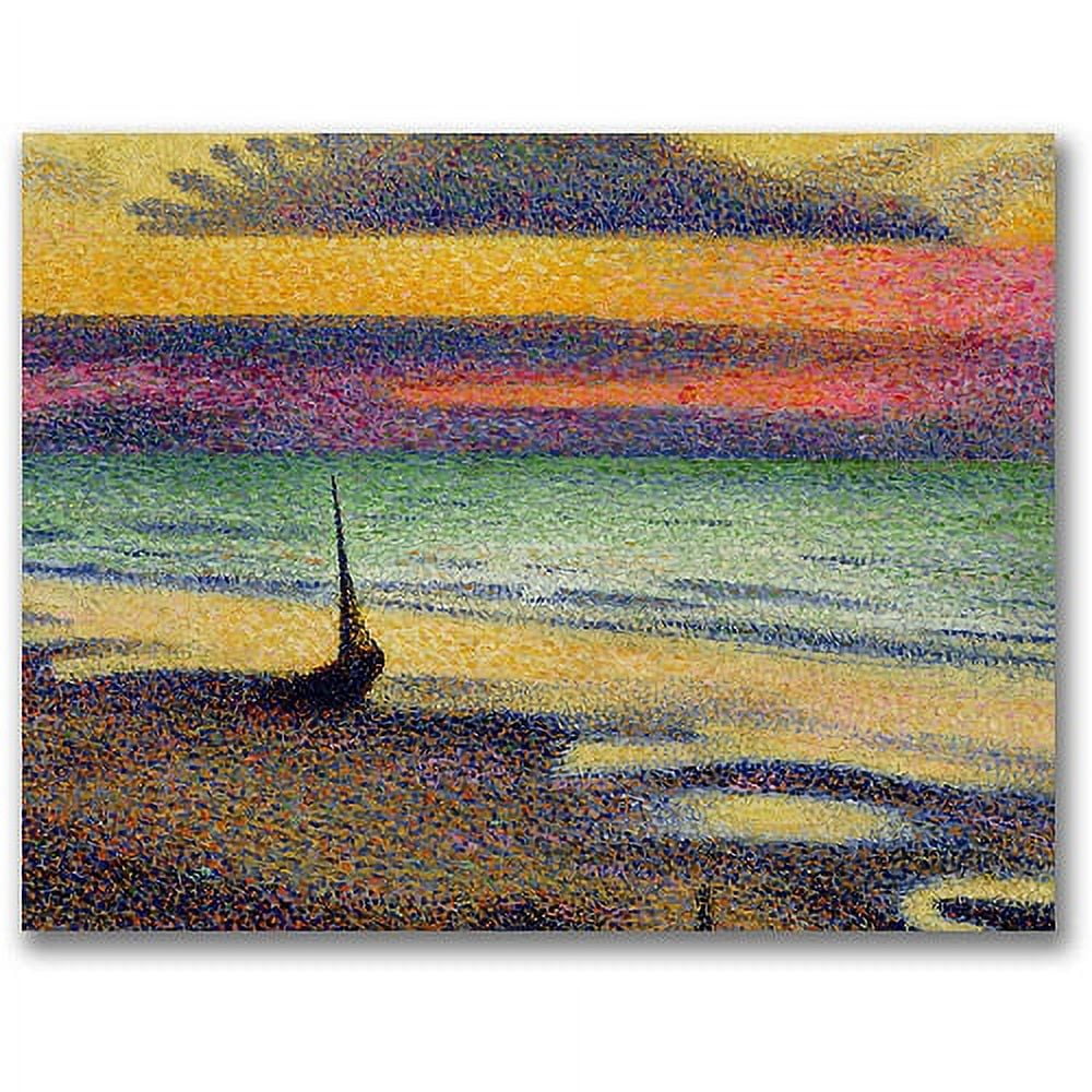Trademark Fine Art "The Beach At Heist" Canvas Wall Art by George Lemmen