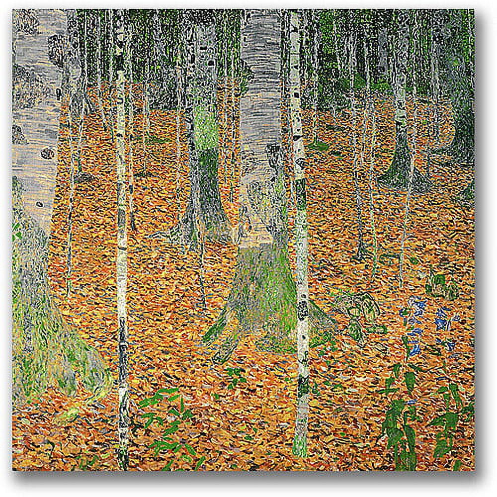 Gustav Klimt Birch Wood Forest Canvas Wall Art, 24x24 Inches