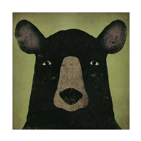 Trademark Fine Art 'The Black Bear' Canvas Art by Ryan Fowler