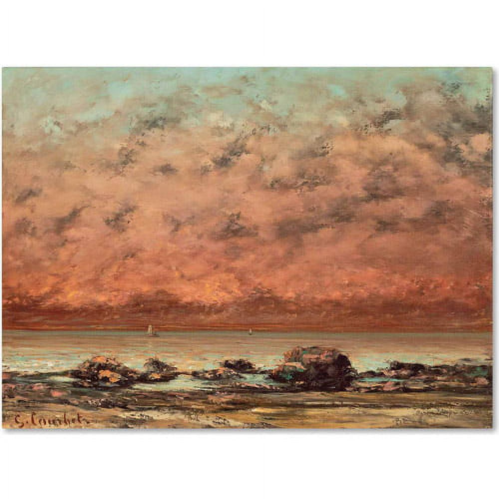 Trademark Fine Art "The Black Rocks at Trouville" Canvas Art by Gustave Courbet