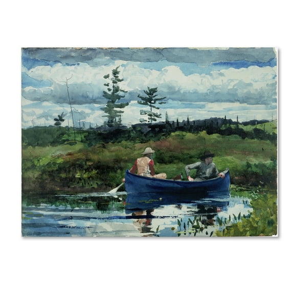 Trademark Fine Art 'The Blue Boat' Canvas Art by Homer
