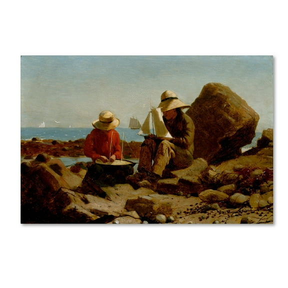Trademark Fine Art 'The Boat Builders' Canvas Art by Homer