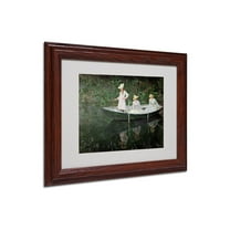 Trademark Fine Art "The Boat at Giverny" Matted Framed Canvas Art by Claude Monet