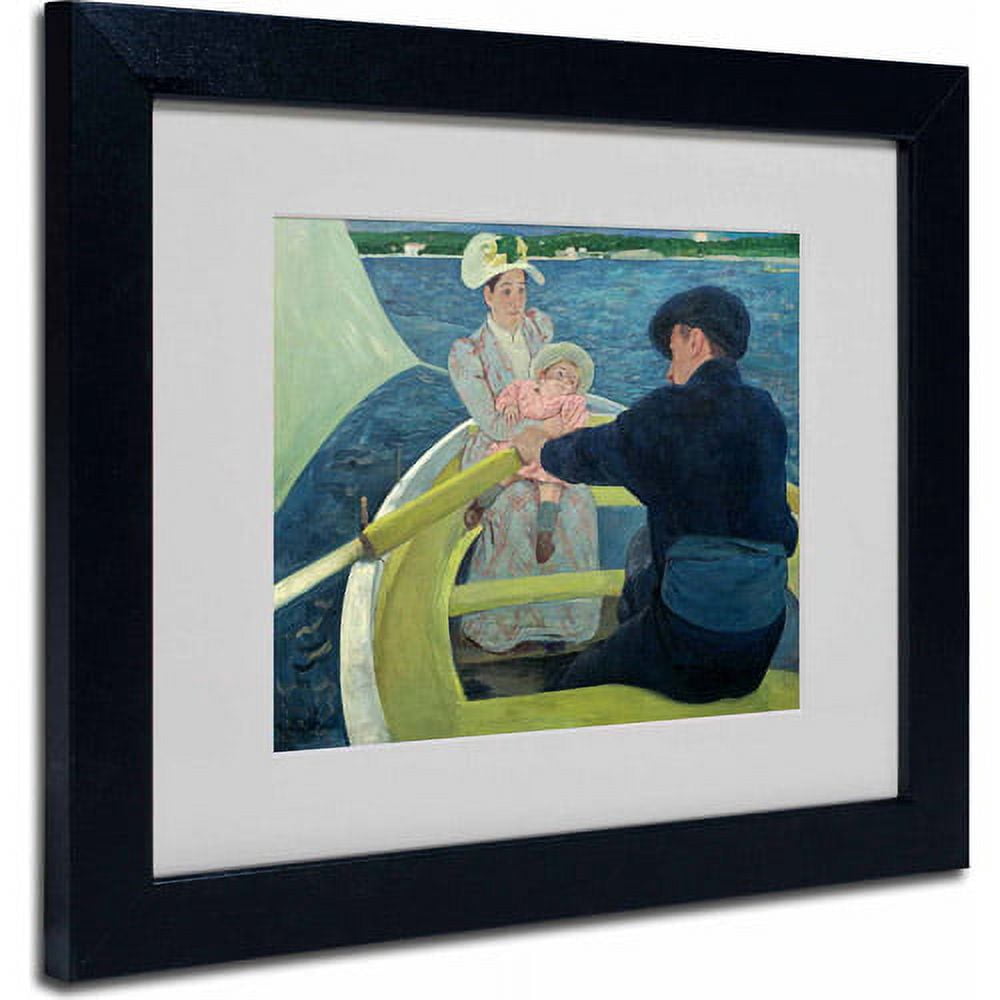 Trademark Fine Art "The Boating Party 1893-94" Canvas Art by Mary Cassatt, Black Frame