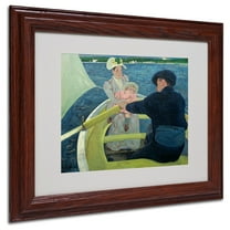 Trademark Fine Art "The Boating Party 1893-94" Canvas Art by Mary Cassatt, Wood Frame