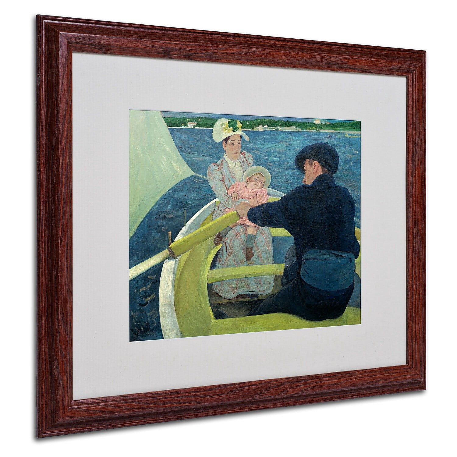 Trademark Fine Art "The Boating Party 1893-94" Canvas Art by Mary Cassatt, Wood Frame