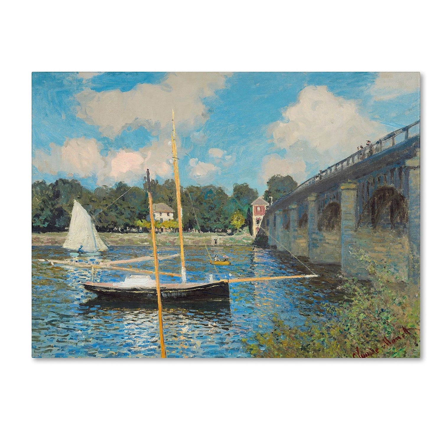 Trademark Fine Art "The Bridge at Argenteuil" 1874 Canvas Art by Claude Monet