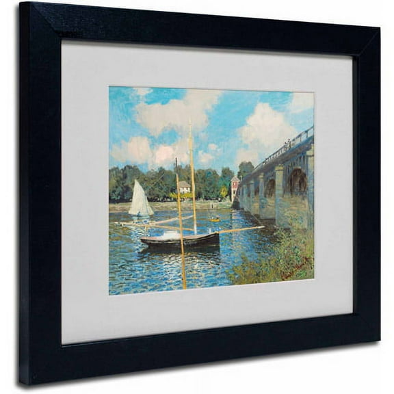 Trademark Fine Art "The Bridge at Argenteuil" Canvas Art by Claude Monet, Black Frame