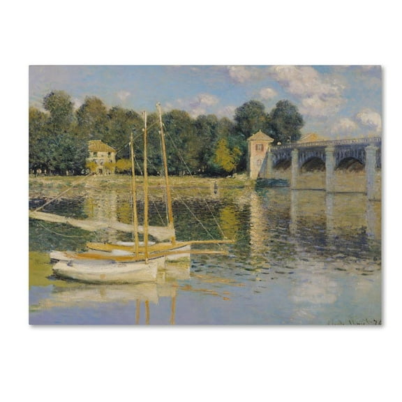 Trademark Fine Art "The Bridge at Argenteuil" Canvas Art by Claude Monet