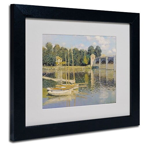Trademark Fine Art "The Bridge at Argenteuil" Matted Framed Canvas Art by Claude Monet