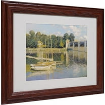 Trademark Fine Art "The Bridge at Argenteuil" Matted Framed Canvas Art by Claude Monet