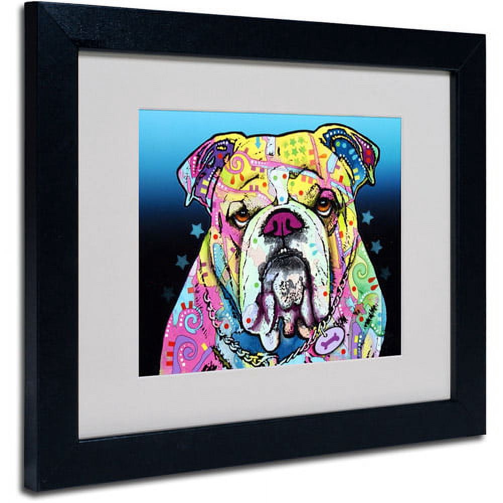 Trademark Fine Art "The Bulldog" Canvas Art by Dean Russo, Black Frame