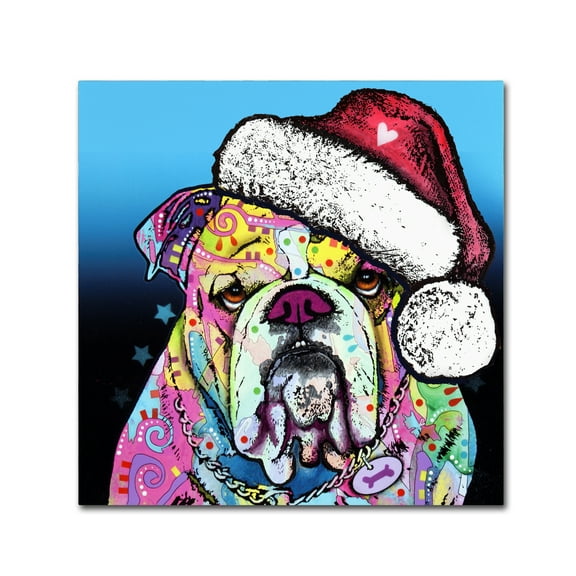 Trademark Fine Art 'The Bulldog Christmas' Canvas Art by Dean Russo