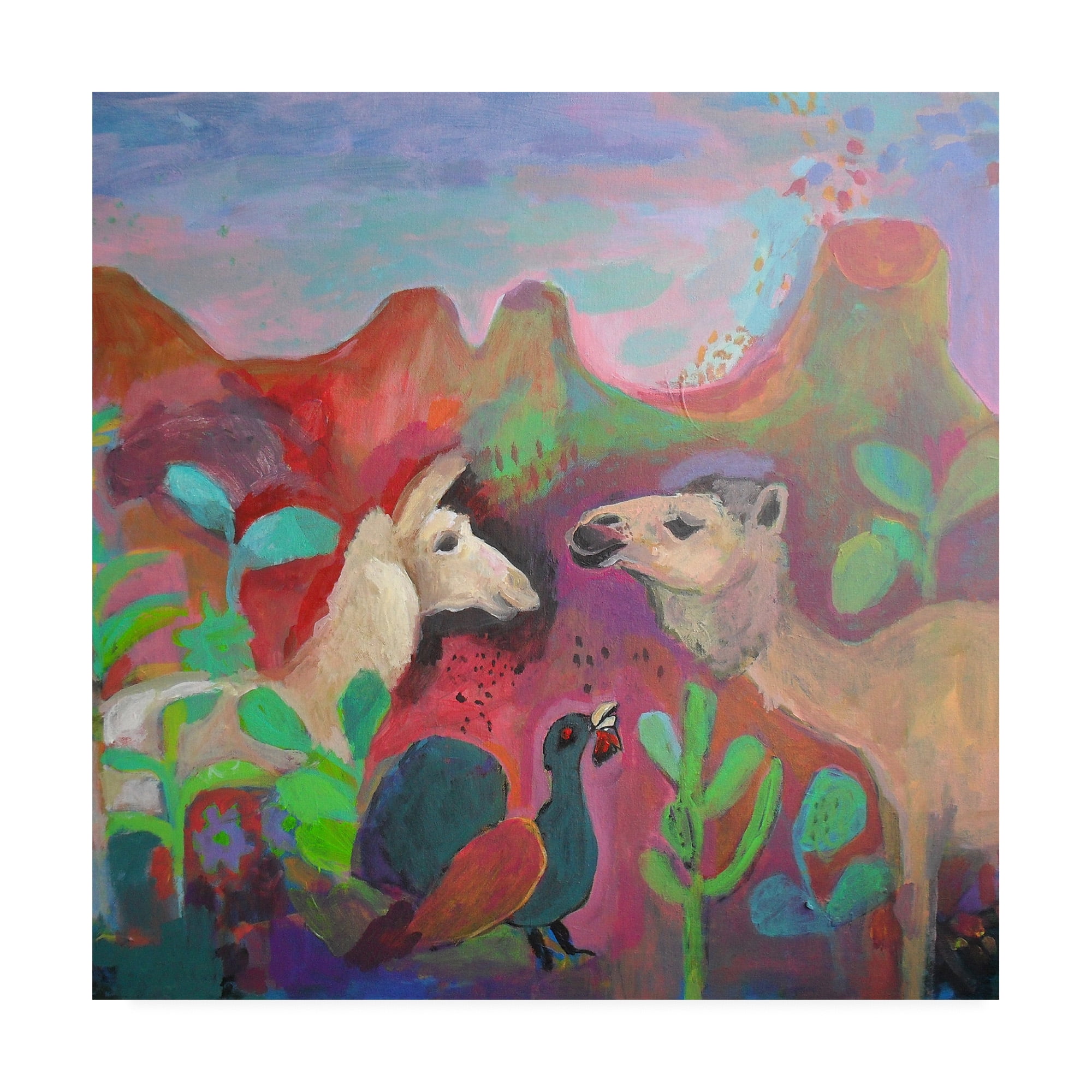 Trademark Fine Art 'The Camel and the Llama' Canvas Art by Iria Fernandez Alvare