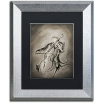 Trademark Fine Art 'The Cellist' Canvas Art by Marc Allante, Black Matte, Silver Frame