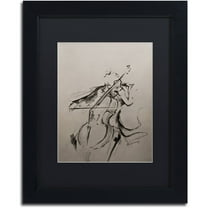 Trademark Fine Art 'The Cellist Sketch' Canvas Art by Marc Allante, Black Matte, Black Frame