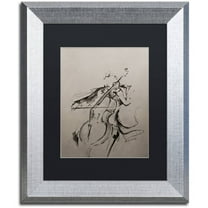 Trademark Fine Art 'The Cellist Sketch' Canvas Art by Marc Allante, Black Matte, Silver Frame