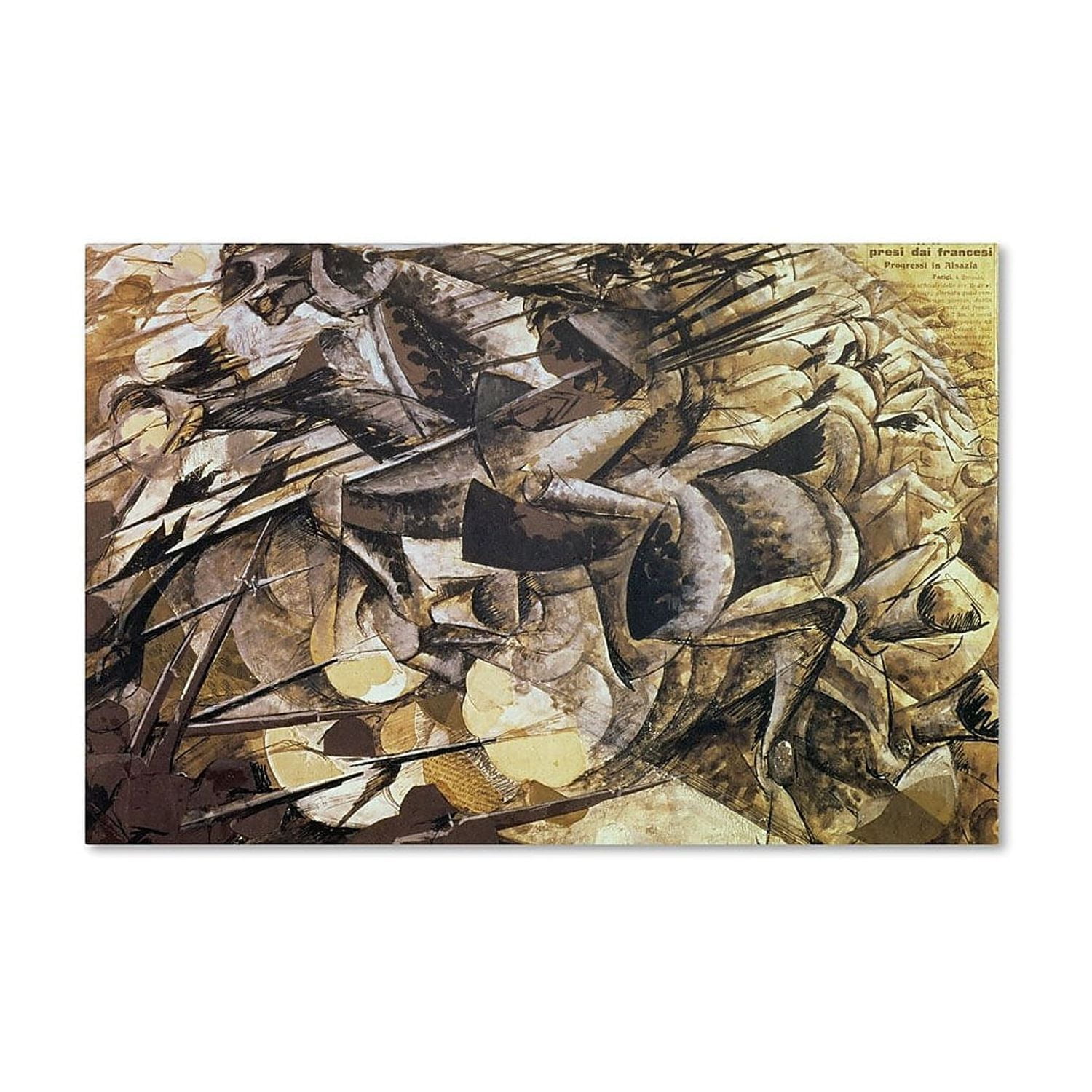 Trademark Fine Art "The Charge of the Lancers, 1915" Canvas Art by Umberto Boccioni