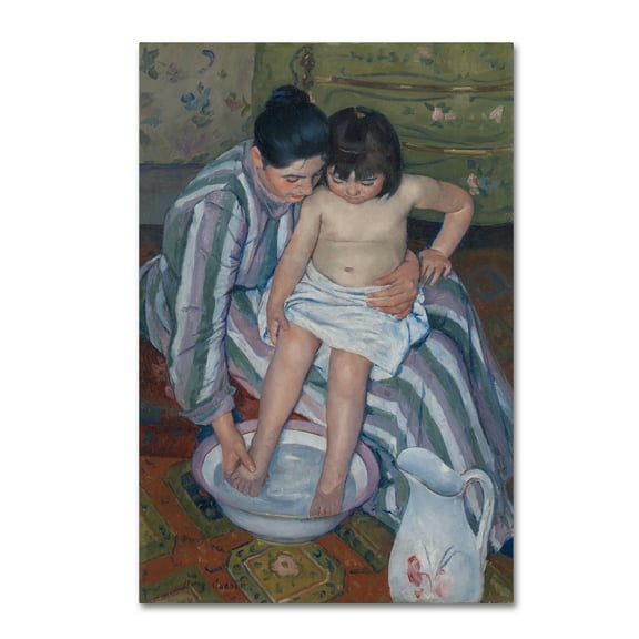 Trademark Fine Art 'The Childs Bath' Canvas Art by Cassatt