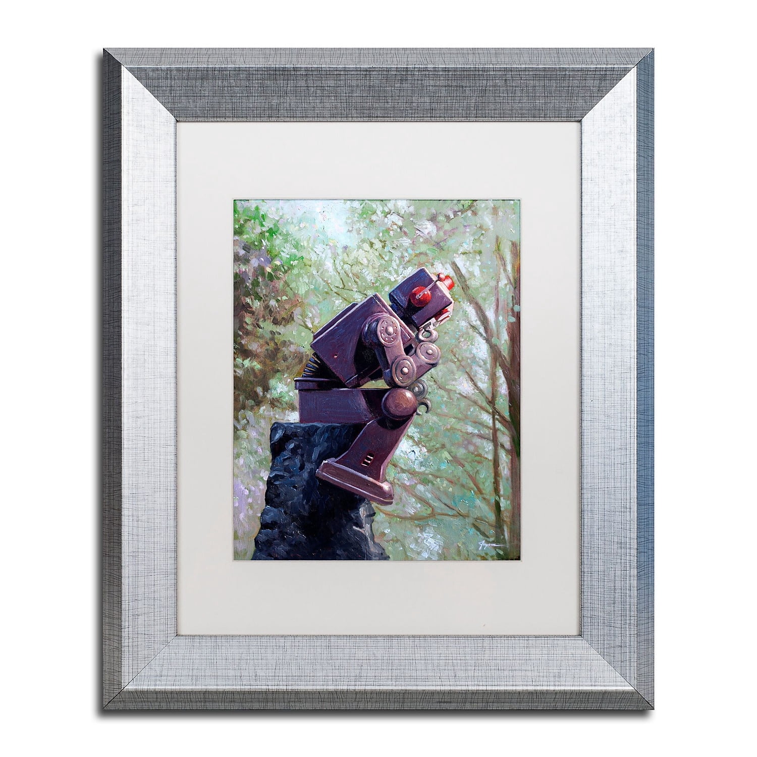 Trademark Fine Art "The Collator" Canvas Art by Eric Joyner White Matte, Silver Frame