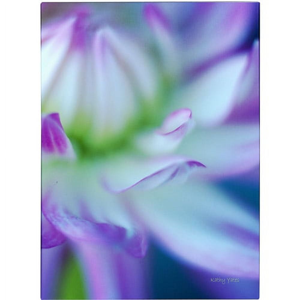 Purple and White Floral Canvas Art in Wooden Frame