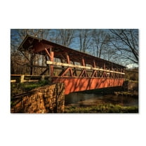 Trademark Fine Art "The Colvin Covered Bridge" Canvas Art by Lois Bryan