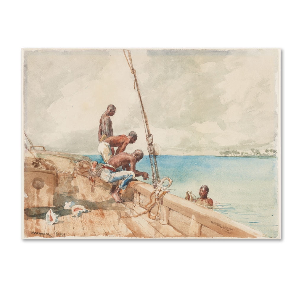 Trademark Fine Art "The Conch Divers 1885" Canvas Art by Winslow Homer