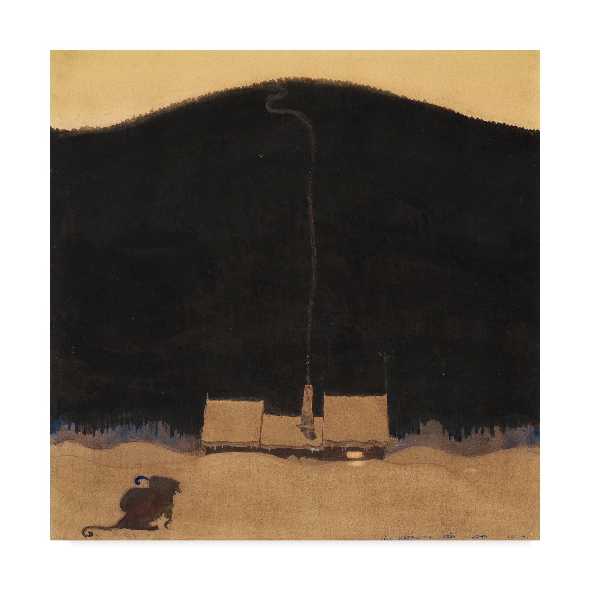 Trademark Fine Art 'The Cottage at the Foot of the Mountain' Canvas Art by John Bauer