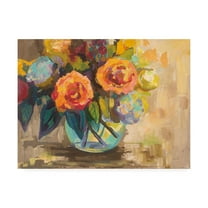 Trademark Fine Art 'The Couple Orange And Blue' Canvas Art by Jeanette Vertentes