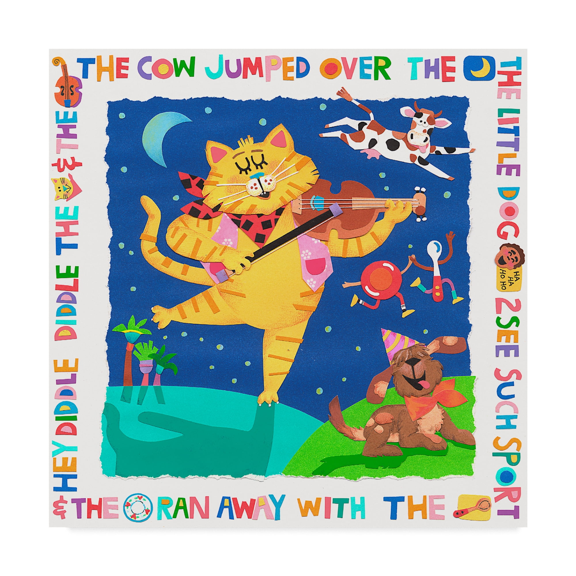 Trademark Fine Art 'The Cow Jumped Over The Moon' Canvas Art by Cheryl Piperberg