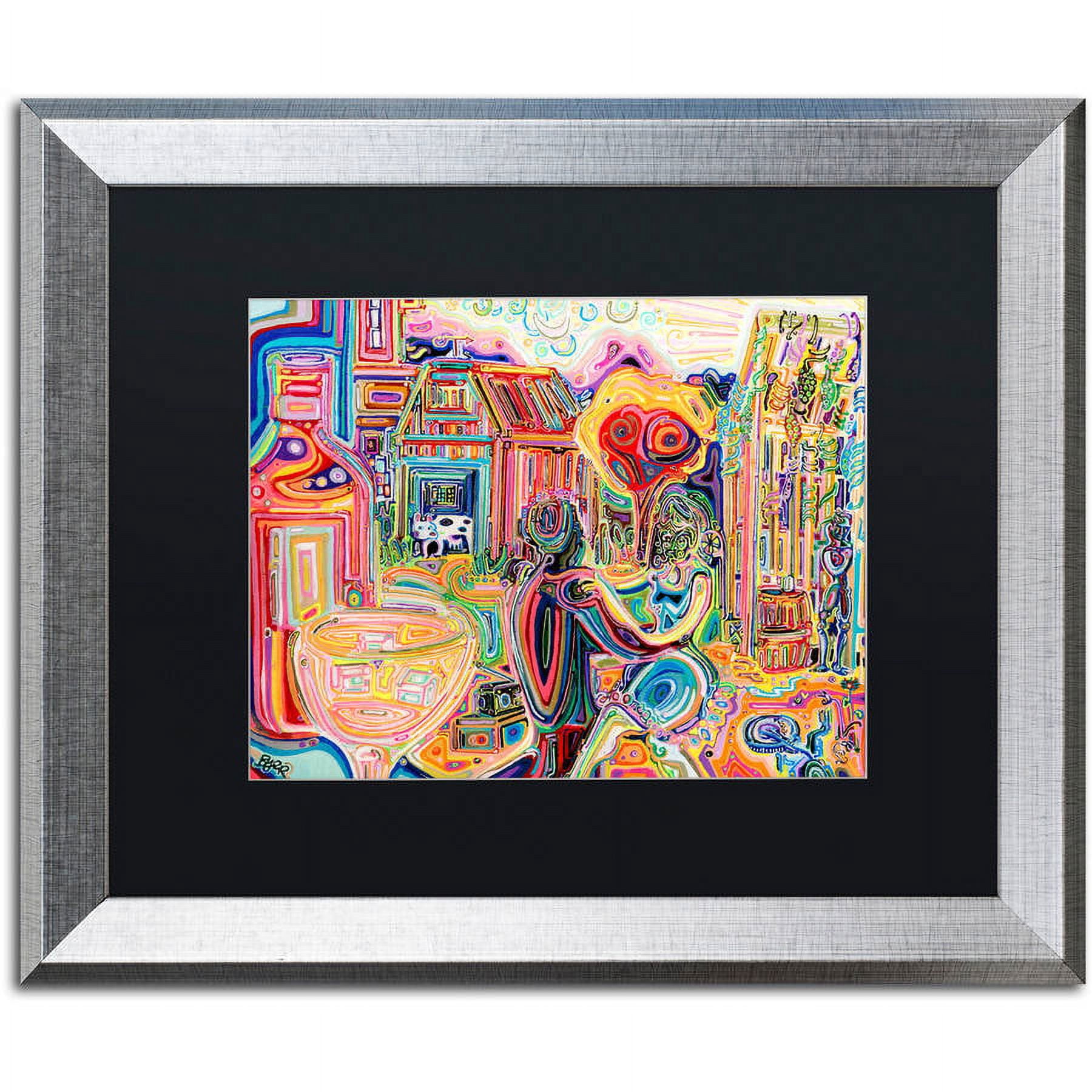 Trademark Fine Art "The Cow Sees Everything" Canvas Art by Josh Byer, Black Matte, Silver Frame