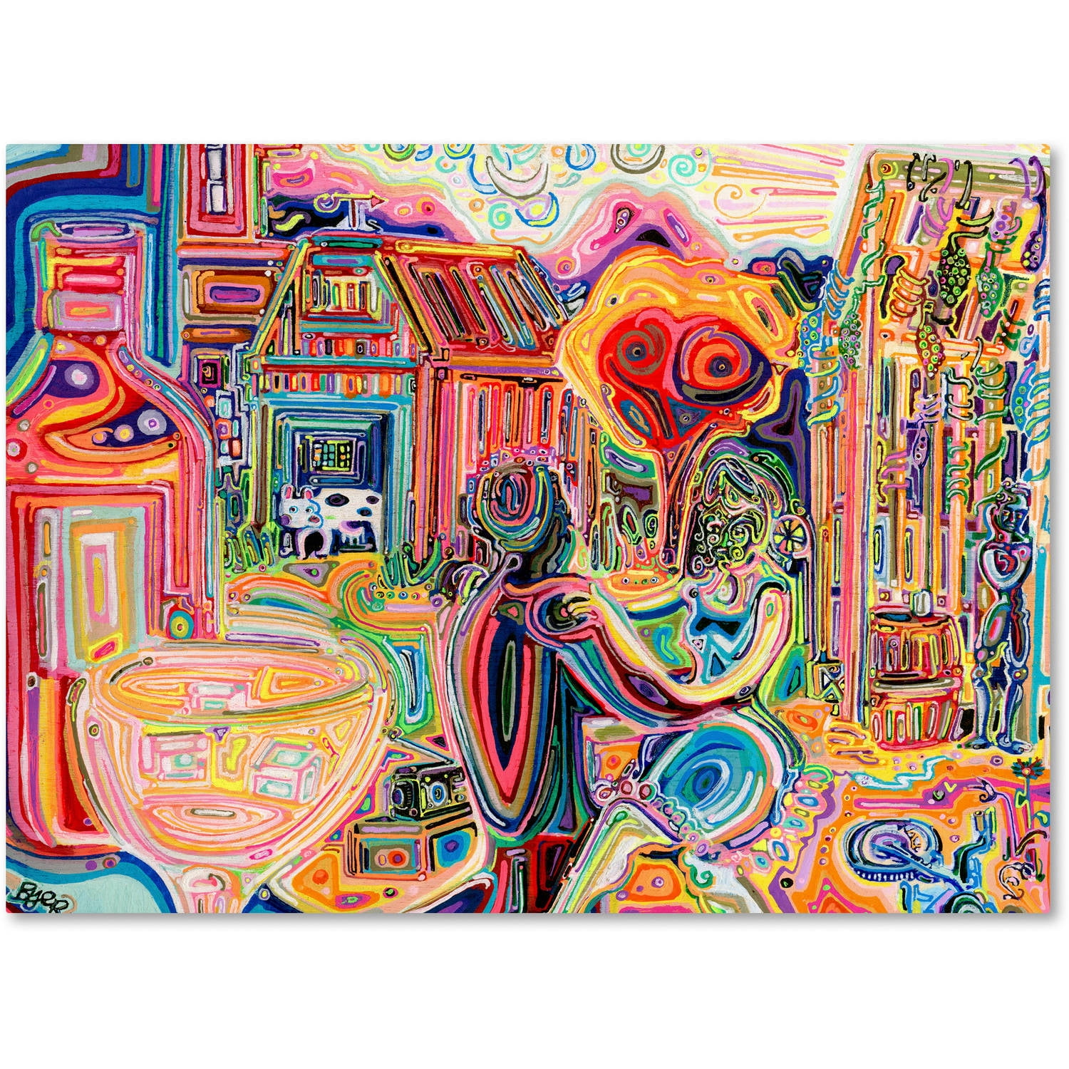 Trademark Fine Art "The Cow Sees Everything" Canvas Art by Josh Byer